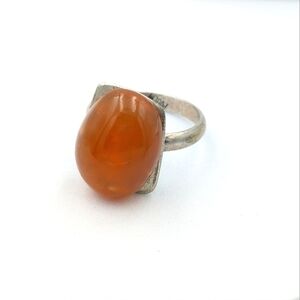 925 sterling silver signed designer modified modernist ring